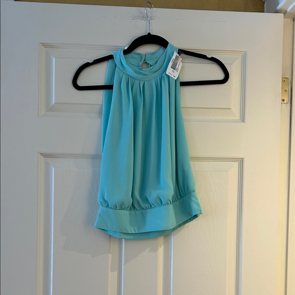 Caribbean Queen Sleeveless Aqua Blouse